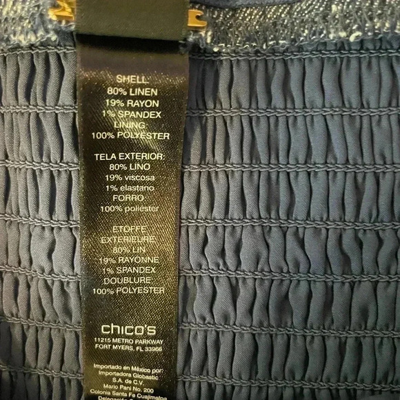 CHICO’S - NWT Black Label - Twill Chambray Strapless Jumpsuit/Romper (00) Size 2 - Picture 8 of 11